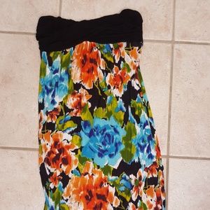 Long strapless maxi dress